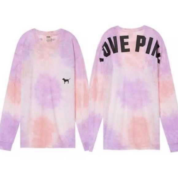 PINK Victoria's Secret Tops - Victoria’s Secret PINK Oversize Campus Long Sleeve
